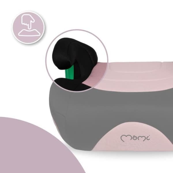 Bilbarnstol med bälte MoMi VENKO – I-SIZE 135-150cm R129 – ISOFIX – Rosa