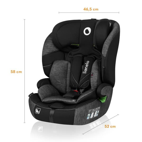 Bilstol för baby som växer - LIONELO Levi One i-Size - 76-150 cm - Grupp 1/2/3 - Svart