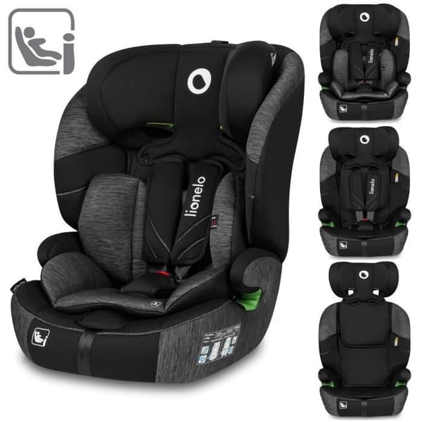 Bilstol för baby som växer - LIONELO Levi One i-Size - 76-150 cm - Grupp 1/2/3 - Svart