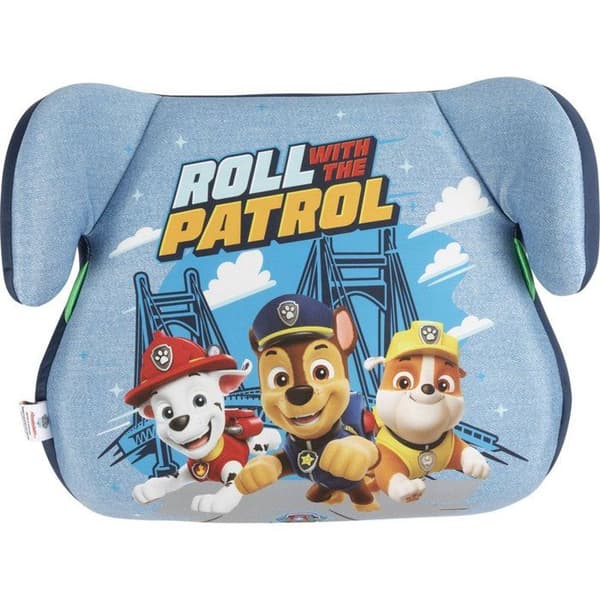 Tataway Bilbarnstol Booster Paw Patrol i-Size ECE R129 för barn 125-150 cm, grafik av Chase, Rubble och Marshall, blå botten
