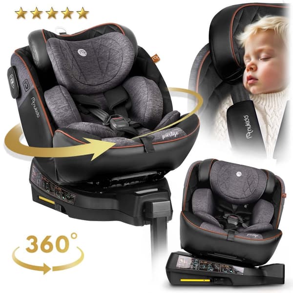 Nukido Prestige Line Autostol Sort/Grå 0-36kg ISOFIX