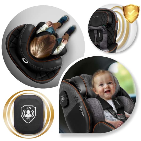 Nukido Prestige Line Autostol Sort/Grå 0-36kg ISOFIX