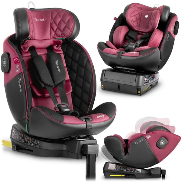 Nukido Prestige Line Bilbarnstol Svart/Rosa 0-36kg ISOFIX
