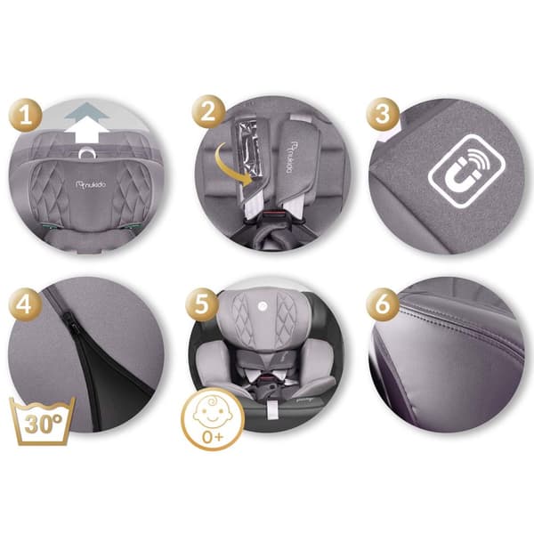 Nukido Prestige Line Bilbarnstol Grå 0-36kg ISOFIX