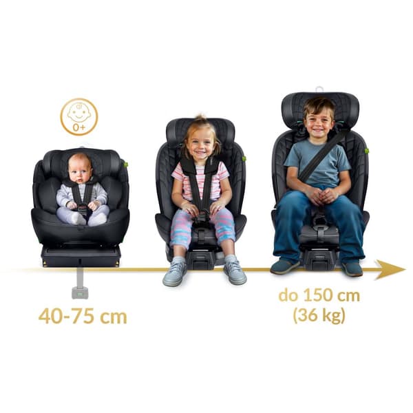 Nukido Aero Line Bilbarnstol Svart 0-36kg ISOFIX