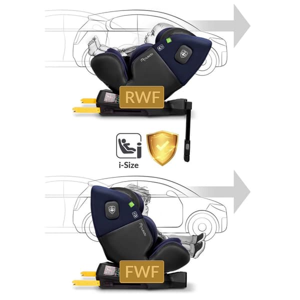 Nukido Aero Line Bilbarnstol Svart/Marinblå 0-36kg ISOFIX