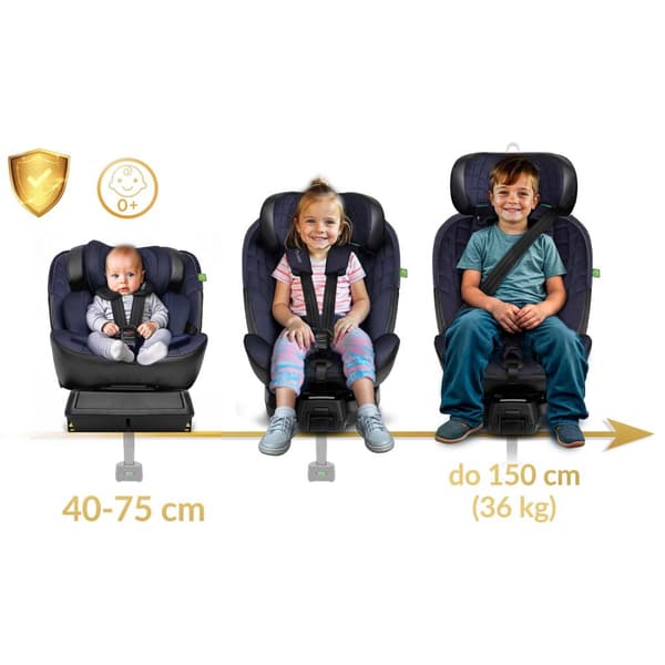 Nukido Aero Line Bilbarnstol Svart/Marinblå 0-36kg ISOFIX
