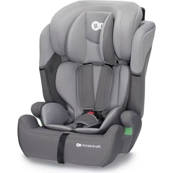 I-size bilbarnstol 76-150 cm - KINDERKRAFT COMFORT UP2 - Justerbart nackstöd - Snabb montering - 15 månader till 12 år - Grå