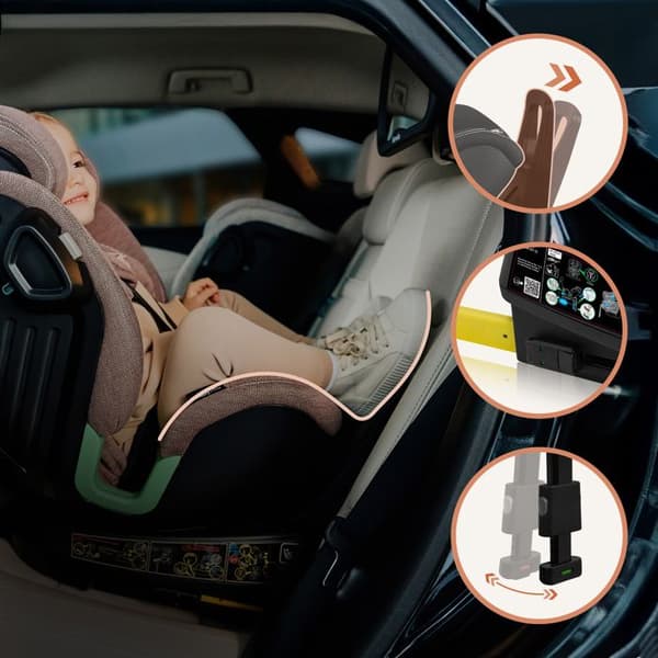 Bilstol evolutiv 40-150cm LIONELO Harmony iSize - Svängbar 360° - ISOFIX - 60% bambu - Grupp 0+/1/2/3 - Tegelröd