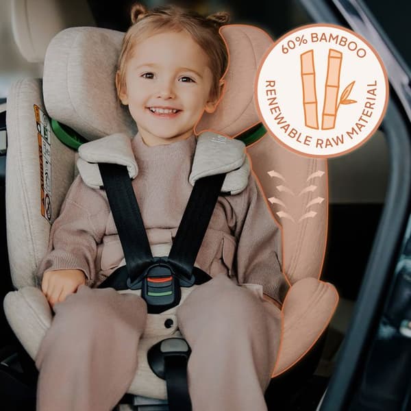 Bilstol evolutiv 40-150cm LIONELO Harmony iSize - Svängbar 360° - ISOFIX - 60% bambu - Grupp 0+/1/2/3 - Tegelröd
