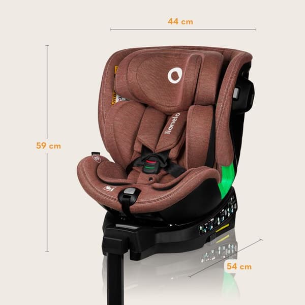 Bilstol evolutiv 40-150cm LIONELO Harmony iSize - Svängbar 360° - ISOFIX - 60% bambu - Grupp 0+/1/2/3 - Tegelröd