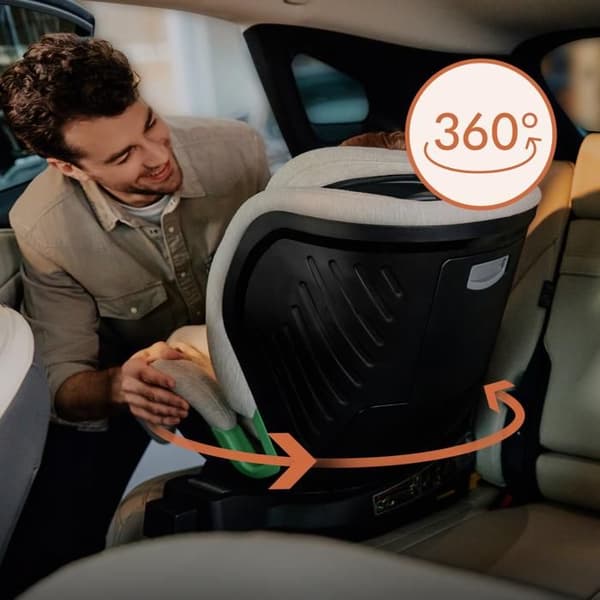 Bilstol evolutiv 40-150cm LIONELO Harmony iSize - Svängbar 360° - ISOFIX - 60% bambu - Grupp 0+/1/2/3 - Tegelröd