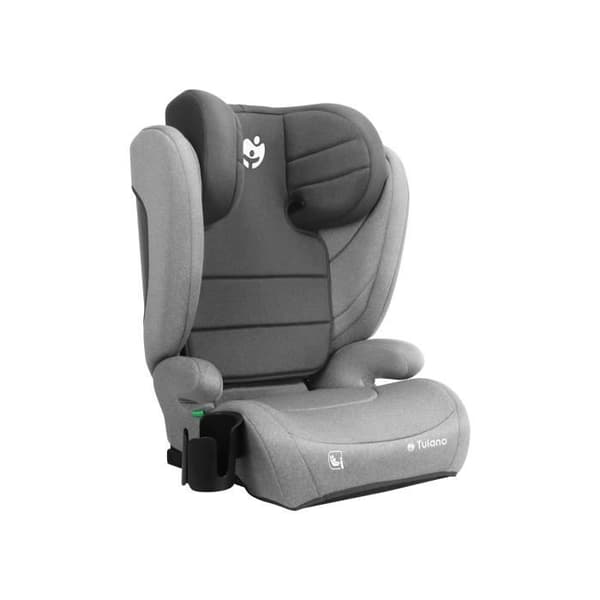 Bilbarnstol I-size 100-150 cm TULANO JOY 35, Isofix-fästning, Justerbart nackstöd, Avtagbart fodral, Grå