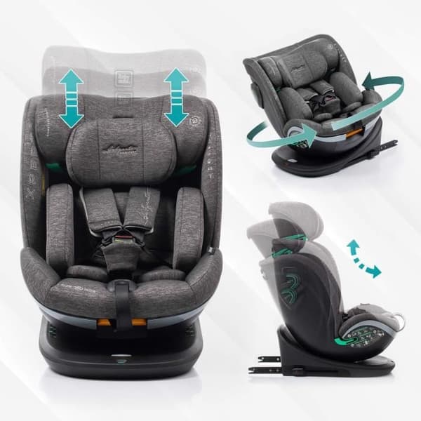 Bilbarnstol - BABYAUTO - XPERTA BLACK LINE - Från födseln till 12 år - 0-36 kg - I-Size - ISOFIX - 360° roterande - ECE R129
