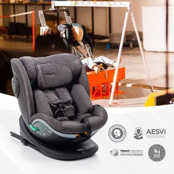 Bilbarnstol - BABYAUTO - XPERTA BLACK LINE - Från födseln till 12 år - 0-36 kg - I-Size - ISOFIX - 360° roterande - ECE R129