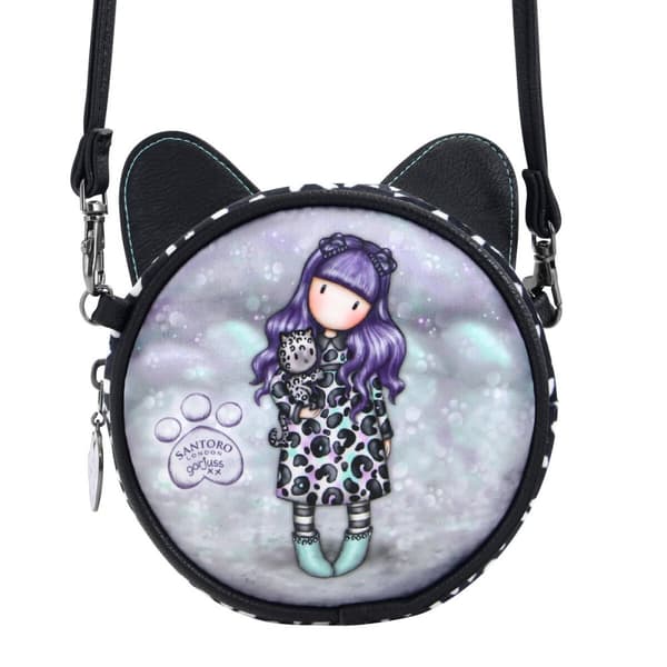 Skulderbag Gorjuss Smitten Kitten Hvit Svart 13,5 x 5,5 x 13,5 cm