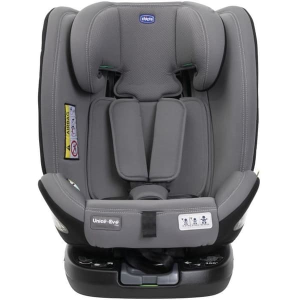 Bilbarnstol - CHICCO - UNICO EVO - Grupp 0/1/2/3 - I-Size - Lutbar - Reducer - Grå Svart