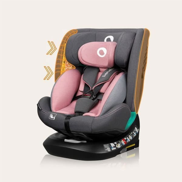 Evolutiv bilbarnstol LIONELO Bastiaan One i-Size - 360° svängbar bas - 40-150 cm - 0-36 kg - ISOFIX - Grupp 0+/1/2/3 - Rosa