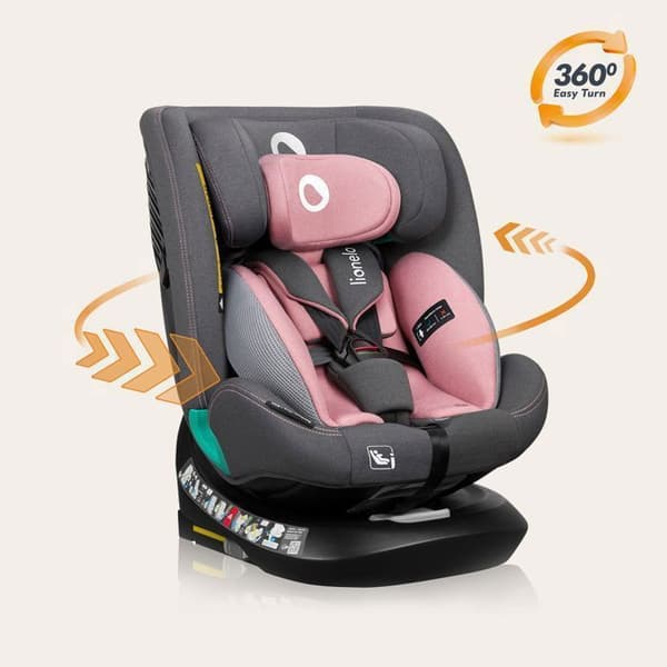 Evolutiv bilbarnstol LIONELO Bastiaan One i-Size - 360° svängbar bas - 40-150 cm - 0-36 kg - ISOFIX - Grupp 0+/1/2/3 - Rosa