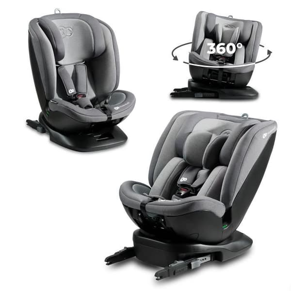 I-storlek 40-150 cm bilbarnstol - KINDERKRAFT XPEDITION2 - 360 vridbar stol - Integrerad bas med isofix - Tilt - Grå