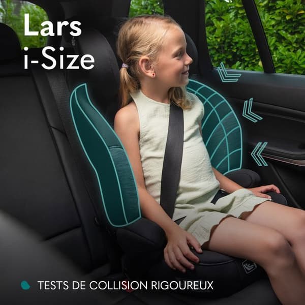 LIONELO Lars i-Size - Justerbar bilbarnstol - 100-150 cm - Grupp 2/3 - Höjdjusterbart nackstöd - Blå