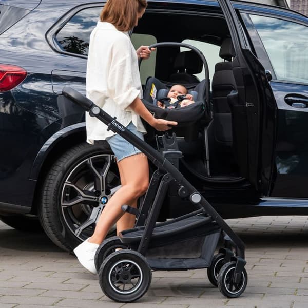 Bilbarnstol 40-87 cm LIONELO Astrid i-Size - Babyskydd - ADAC - Lätt - 0-13 kg - Grupp 0+ - Svart