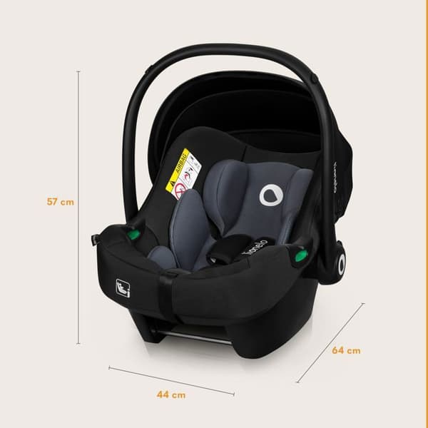 Bilbarnstol 40-87 cm LIONELO Astrid i-Size - Babyskydd - ADAC - Lätt - 0-13 kg - Grupp 0+ - Svart