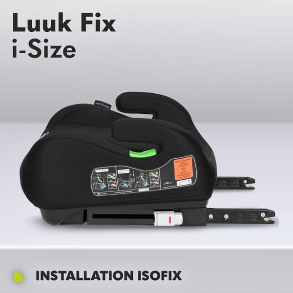 LIONELO Luuk Fix i-Size låg bältesstol - Svart - Grupp 2/3 (22-36 kg)