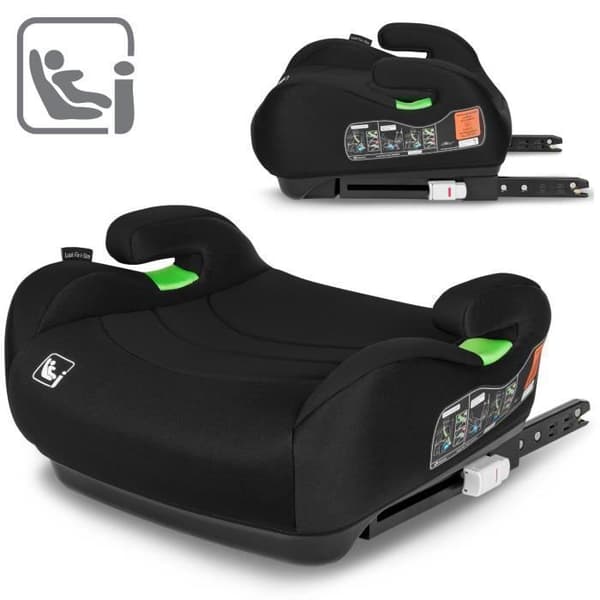 LIONELO Luuk Fix i-Size låg bältesstol - Svart - Grupp 2/3 (22-36 kg)