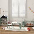 Miniatyrbillede 8 af 9: Børnebord med 2 Stole, ZONEKIZ, 60x60x44 cm, Grøn