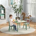 Miniatyrbillede 2 af 9: Børnebord med 2 Stole, ZONEKIZ, 60x60x44 cm, Grøn