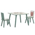 Miniatyrbillede 1 af 9: Børnebord med 2 Stole, ZONEKIZ, 60x60x44 cm, Grøn