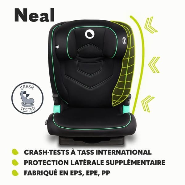 Bilstol för baby LIONELO Neal i-Size - ISOFIX - 100–150 cm - 15-36 kg - Grå