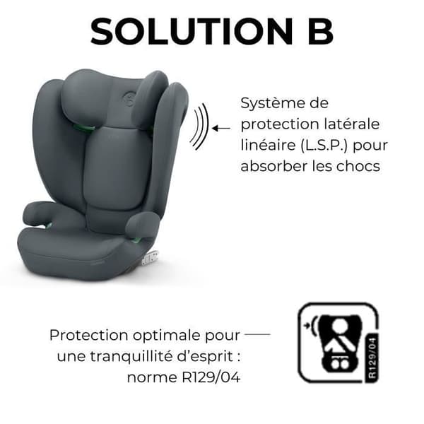 CBX by CYBEX SOLUTION B I-FIX autostol 3 til 12 år - Gruppe 2/3 - 100 til 150 cm Grå | grå