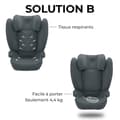 Miniatyrbillede 5 af 6: CBX by CYBEX SOLUTION B I-FIX autostol 3 til 12 år - Gruppe 2/3 - 100 til 150 cm Grå | grå