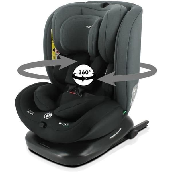 Isofix-bilbarnstol NANIA DUNE 40-150 cm R129 – 0 till 10 år – Bakåtvänd 40-105 cm – Justerbart nackstöd – Lutningsbar – Roterbar