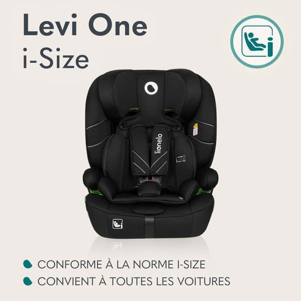 Bilbarnstol LIONELO Levi One i-Size - Rosa - 76-150 cm - Grupp 1/2/3