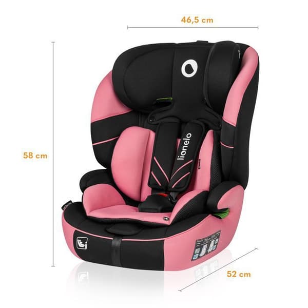Bilbarnstol LIONELO Levi One i-Size - Rosa - 76-150 cm - Grupp 1/2/3