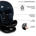 Miniatyrbild 4 av 4: Bilbarnstol I-size 40-150 cm - KINDERKRAFT I-GROW - 360-graders svängbar - Inbyggd bas med isofix - Justerbart nackstöd - Svart