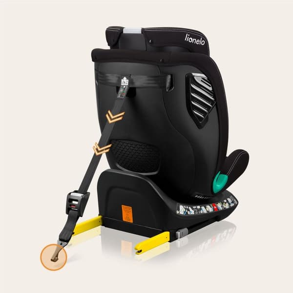 Evolutiv barnstol LIONELO Bastiaan One i-Size - Rotationsbas 360° - 40-150 cm - 0-36 kg - ISOFIX - Grupp 0+/1/2/3 - Svart