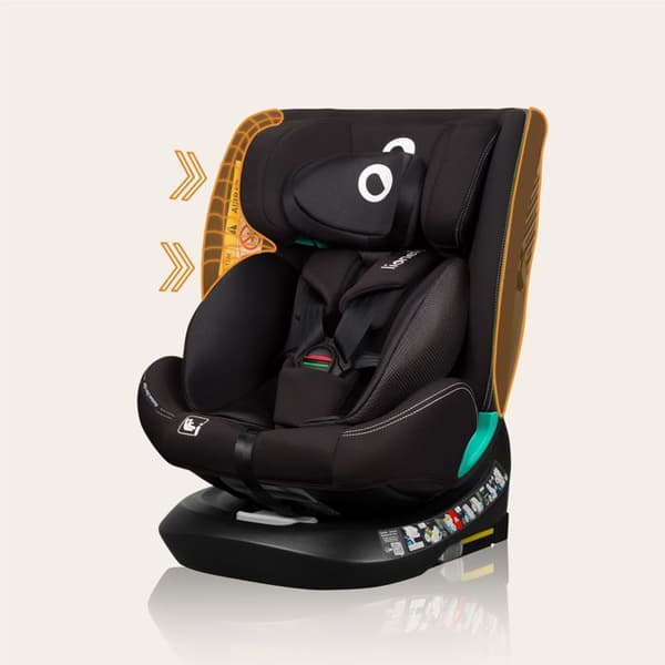 Evolutiv barnstol LIONELO Bastiaan One i-Size - Rotationsbas 360° - 40-150 cm - 0-36 kg - ISOFIX - Grupp 0+/1/2/3 - Svart