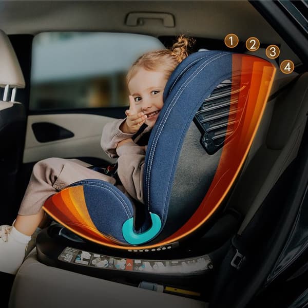 Evolutiv barnstol LIONELO Bastiaan One i-Size - Rotationsbas 360° - 40-150 cm - 0-36 kg - ISOFIX - Grupp 0+/1/2/3 - Svart