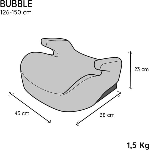 Bältesstol - NANIA - Bubble - Grupp 3 - 126-150 cm - I-Size - Bältad - Svart