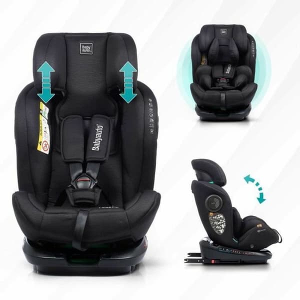 Bilstol Babyauto GYRO BLACK LINE EMBOSSED Svart 0 (de 0 a 10 kilos) I (9 - 18 kg) II (15-25 kg) III (22 - 36 kg) Barne ECE R129