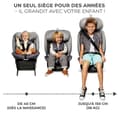 Miniatyrbild 2 av 4: I-storlek 40-150 cm bilbarnstol - KINDERKRAFT I-GROW - 360 vridbar stol - Integrerad bas med isofix - Justerbart nackstöd - Grå