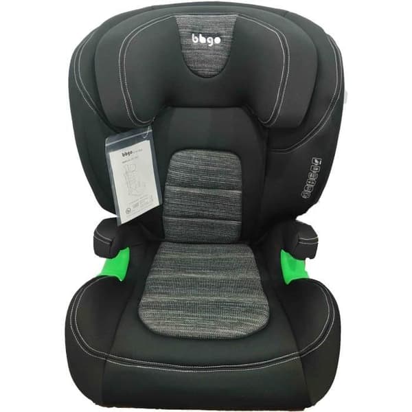 Bilbarnstol - BBGO - Joy Rider - 3 till 12 år - I-SIZE 100-150 cm - ISOFIX - Svart och grå - Ryggstöd 2 lägen - Nackstöd 16 lägen