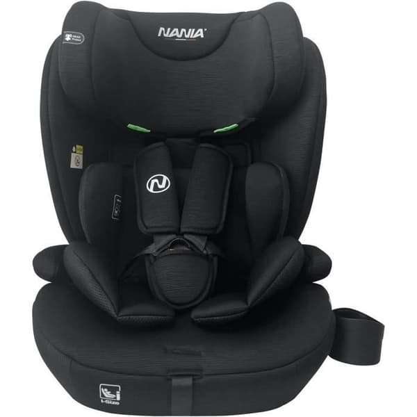 Isofix-bilbarnstol - NANIA - MILANO - Grupp 1/2/3 - I-storlek - Med förkortare - Svart