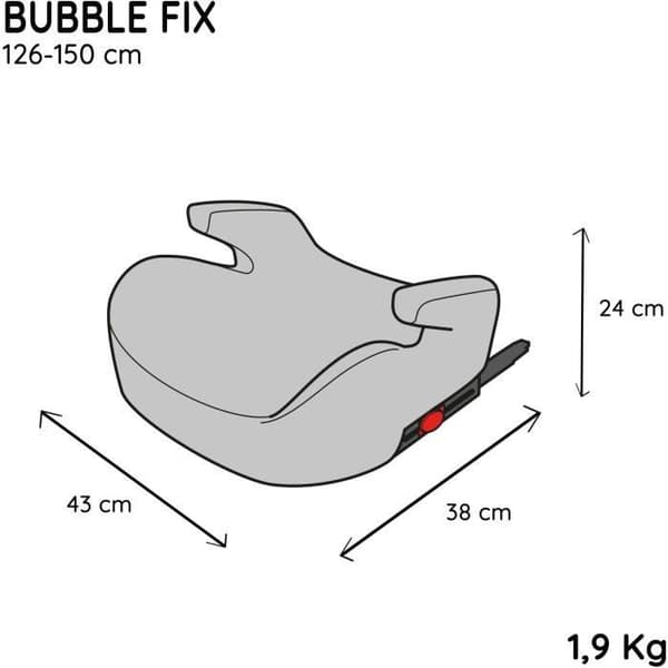 Bälteskudde - NANIA - Bubblefix - Grupp 3 - Isofix - I-Size - 126-150 cm - Svart