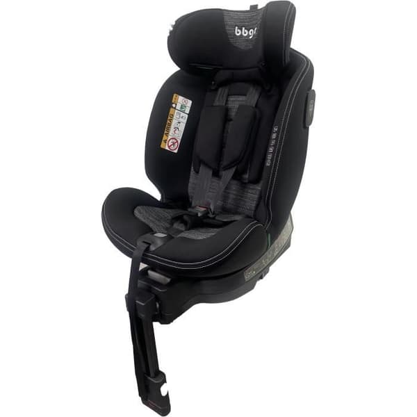 Vridbar bilbarnstol - BBGO - Blissrider - Född till 12 år - I-SIZE 40-150 cm - ISOFIX - Svart och grå - Konstläder