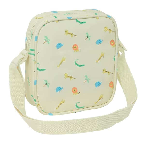 Skuldertaske Safta Jungle Beige 16 x 18 x 4 cm